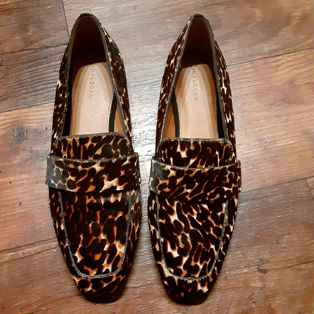 Halogen Leopard Print Calf Hair Shoes